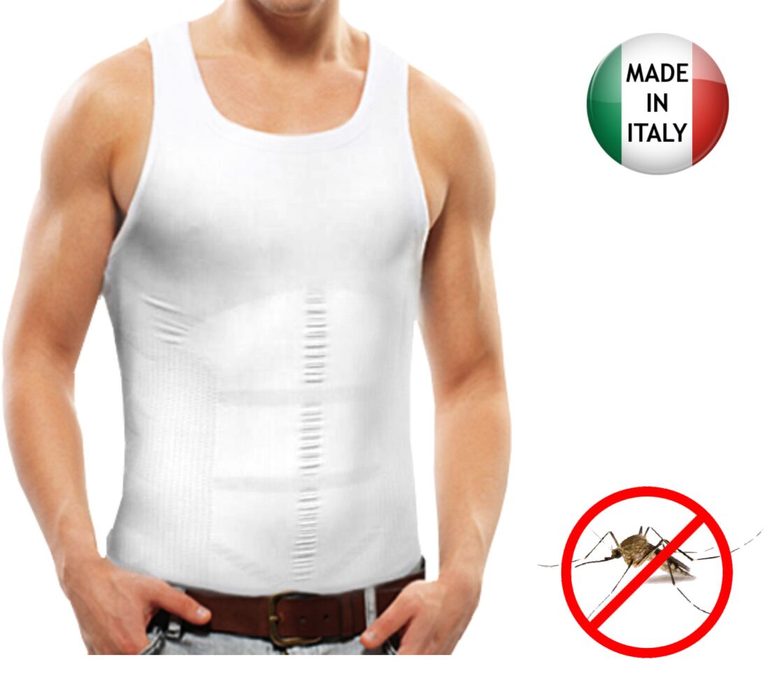 Men's sleeveless tank top containment MOSQUITO STOP, it istreated with  microcapsules of DEET to keep far from you mosquitos