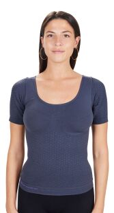 Formendes und verschlankendes Anti-Cellulite-Damen-Thermo-Shirt mit kurzen Ärmeln aus emana® bioFIR