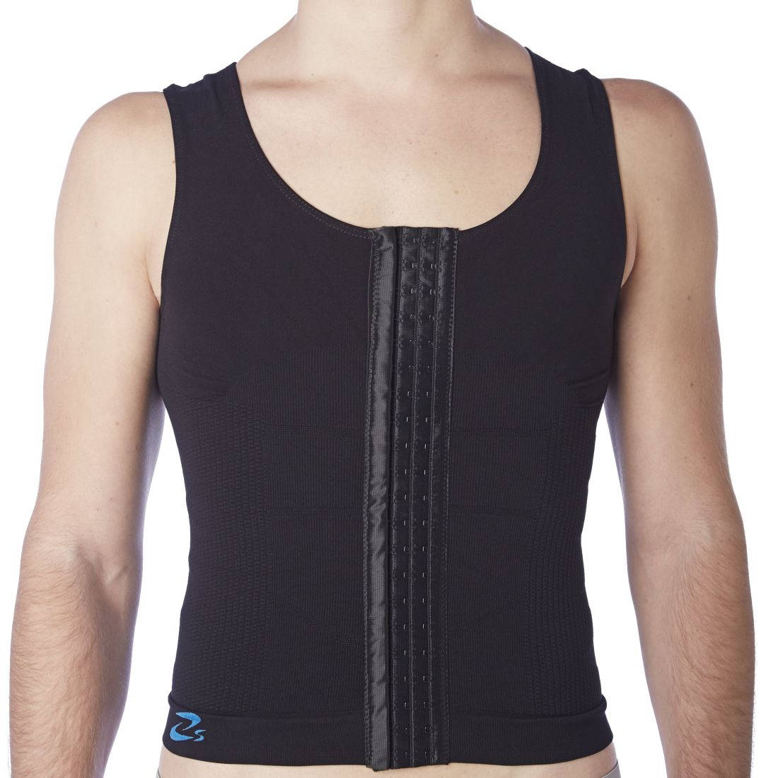 Man Corset with hooks made as sleeveless tank top to support